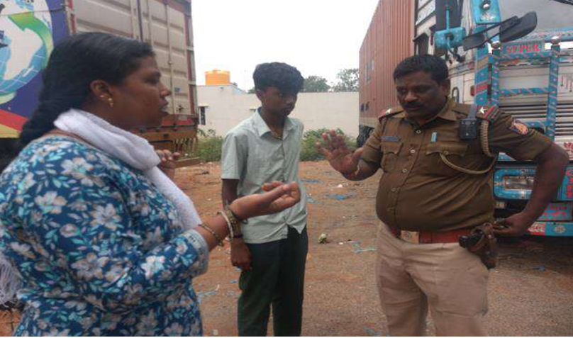 Byappanahalli police rescue student near railway tracks