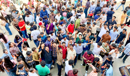 Students hit Jaipur streets in celebration